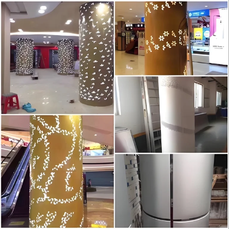 Column-Wrapping Aluminum Panels